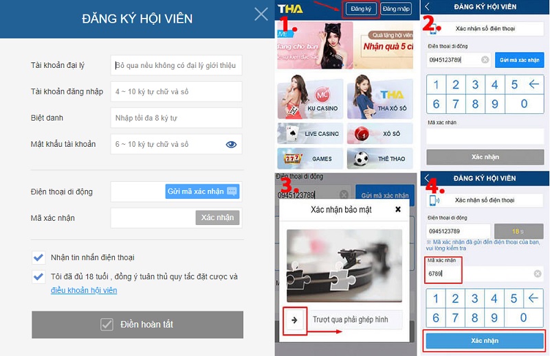 Tạo tài khoản Thabet trên điện thoại thông minh