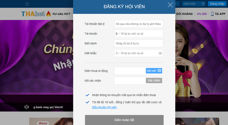 đăng ký tha casino